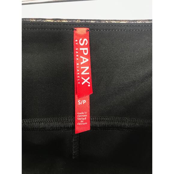 Spanx Womens S Faux Vegan Leather High Waist Black Leopard Leggings Pants - Picture 5 of 11